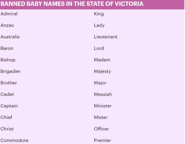 2019新生儿糟糕英文名出炉！在澳洲给孩子取这些名字可能就违法了