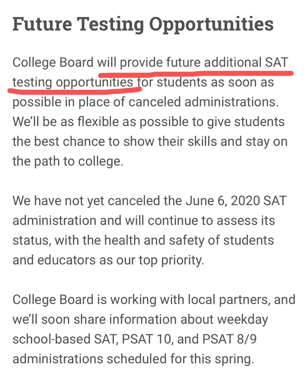 CB官宣： 5月SAT考试取消将尽快安排补考，考生该怎么办？