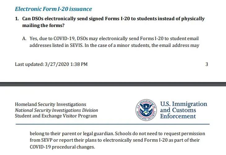 美国移民局：针对疫情的最新学生签证政策调整