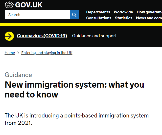 英国移民局公布最新积分制移民细则！