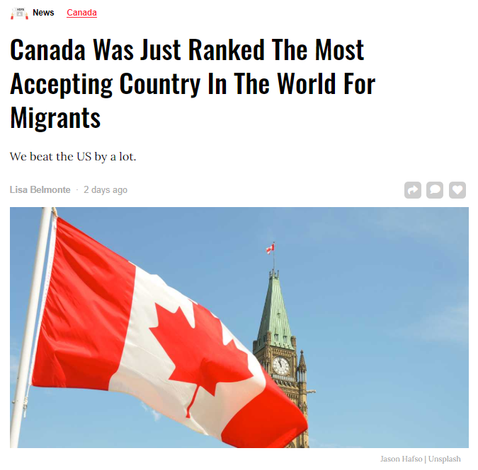 2020年移民融入政策指数出炉：加拿大反歧视政策全球第一！
