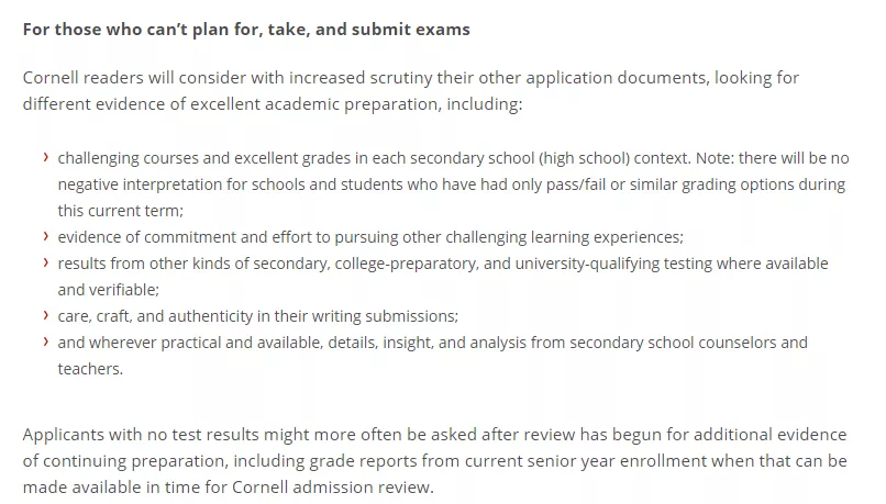 康奈尔宣布2022年秋季入学申请SAT成绩可选！