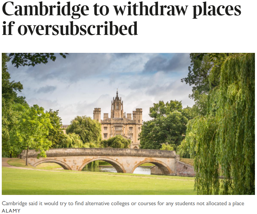 2021年剑桥大学的offer有可能撤销？英国大学预录取科普！