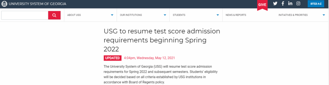 申请美国高校本科，还要考SAT或ACT吗？UC、USG系统以及华盛顿州明确表