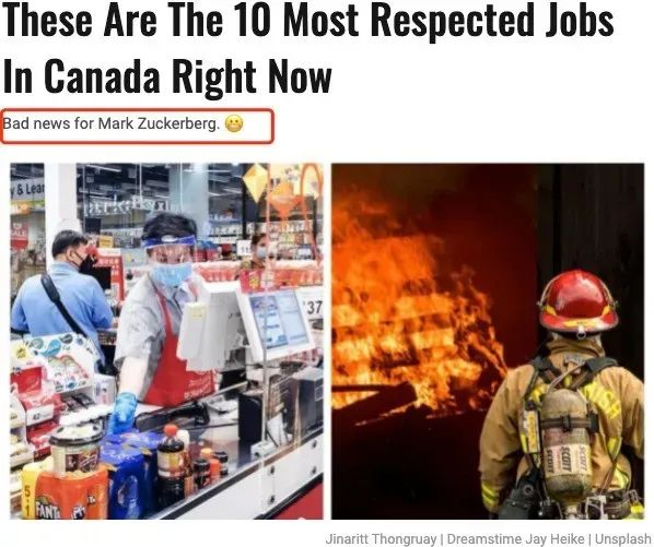 “最受尊敬职业”榜单首次出现在加拿大