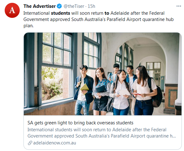 联邦政府正式批准！南澳留学生确定即将返澳，新州计划也将很快获批！
