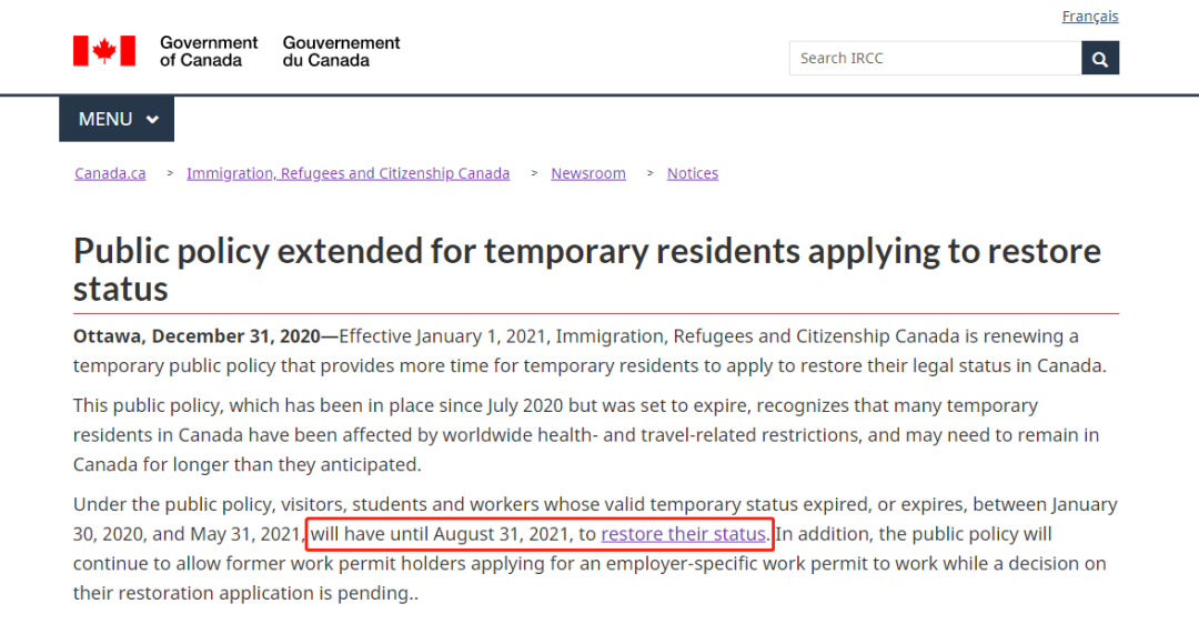 移民局官宣！临时居民身份恢复政策将关闭，这类申请期限大幅缩短！