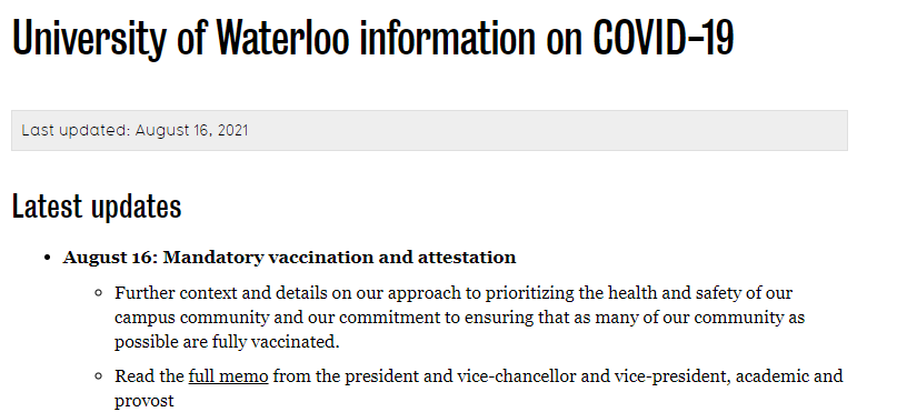 今天！加拿大高校宣布强制疫苗接种要求！