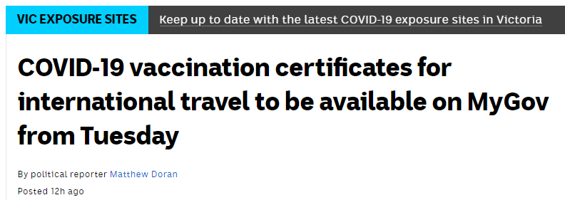 明天正式上线! 澳洲推疫苗证书, 绑定个人护照, 想出国必须申请！