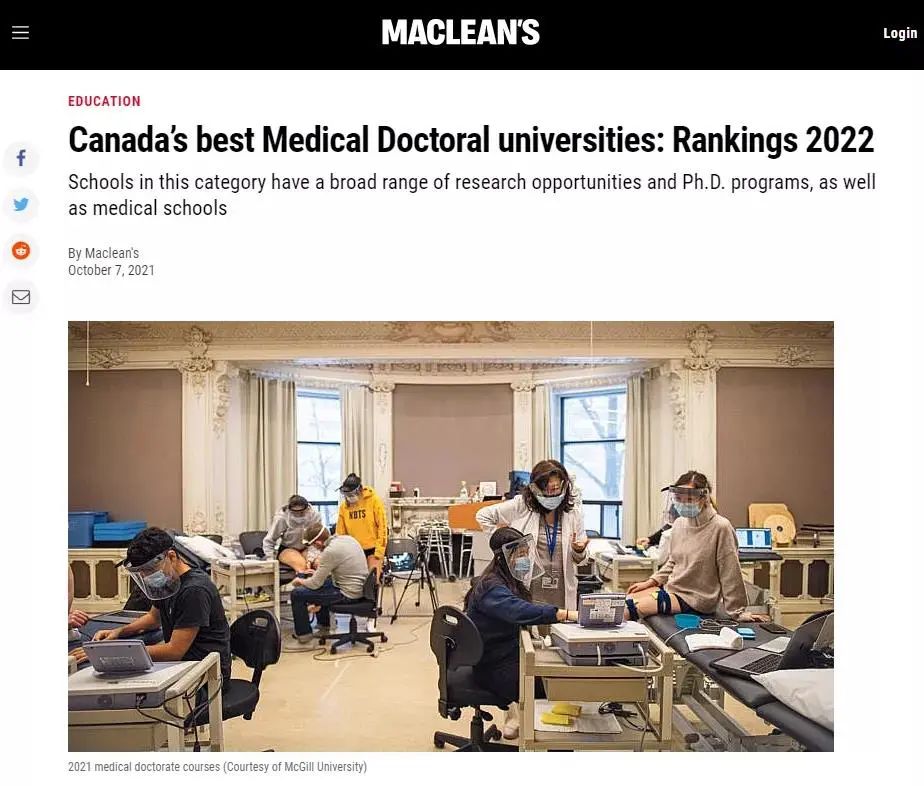 麦考林权威发布：2022加拿大大学排名！