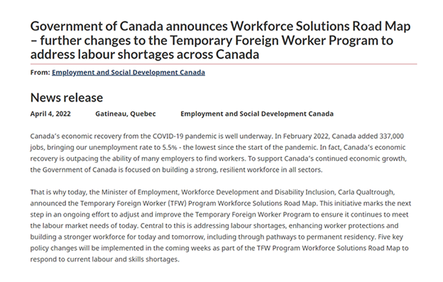 加拿大延长LMIA工签有效期, 海外招工门槛降低!