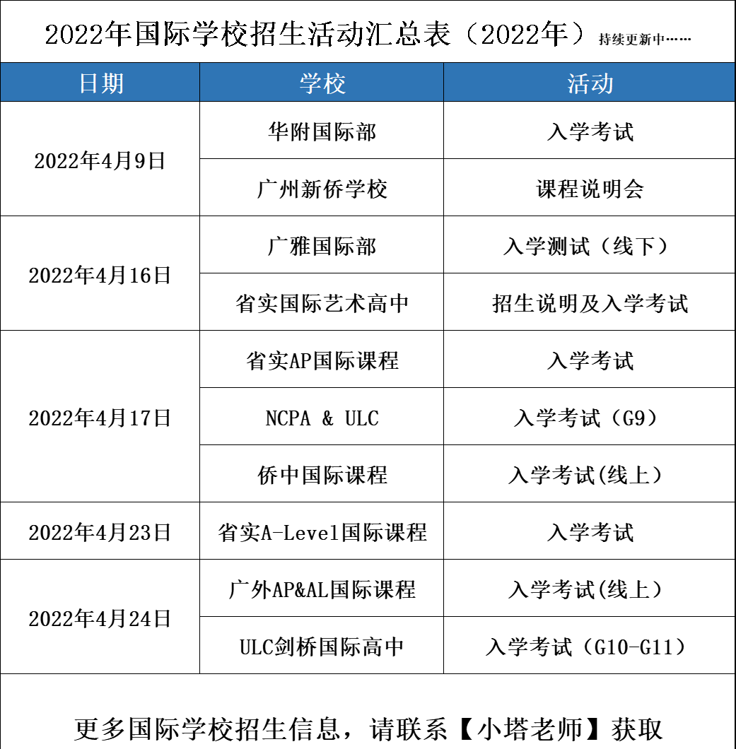 重磅！广州老牌名校国际班定于4月举行入学考试！