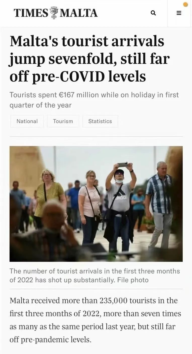 游客翻7倍，走出疫情的马耳他正在强势回归