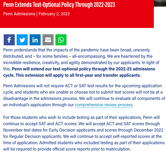 2023美国本科TOP50院校申请最新标化考试政策要求汇总！