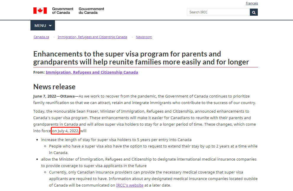 加拿大官宣父母超级签证新政，一次入境可住七年，国内买保险！