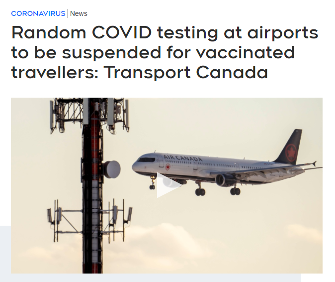 最新消息！加拿大政府宣布：暂停在机场对旅客进行随机核酸检测！