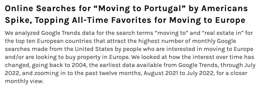 7月申请葡萄牙移民的美国人排全球第一！