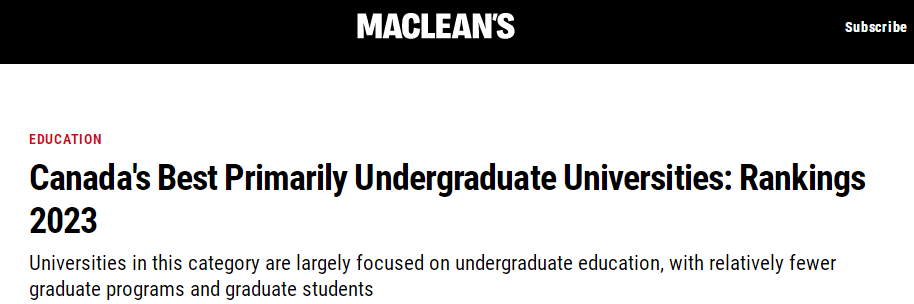 麦考林权威发布：2023加拿大大学排名！