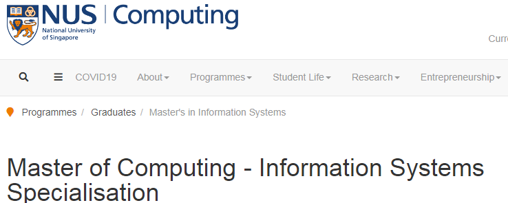 注意！新加坡国立大学五大计算机相关硕士项目已开放23fall申请！