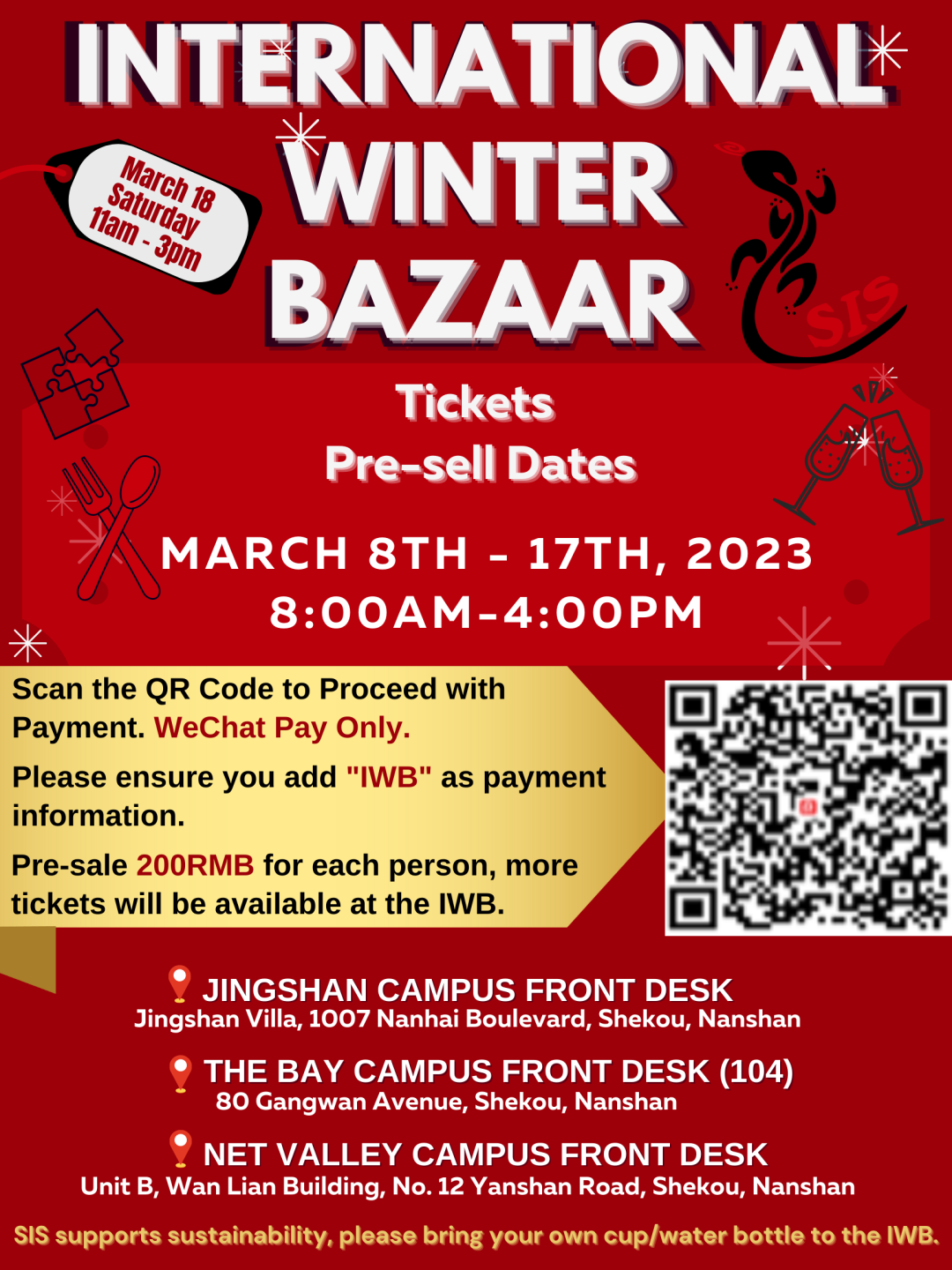 This Saturday! SIS International Winter Bazaar 国际冬日集市本周六来啦！