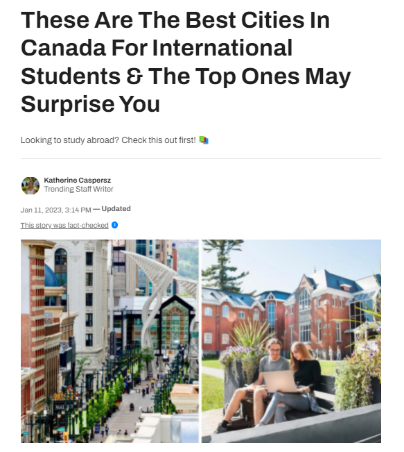 加拿大最适合求学的城市Top10，有6个都在这省