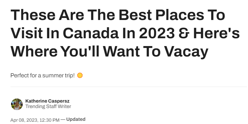 2023年加拿大最佳旅游胜地出炉：BC省独占4席，温哥华成大赢家！