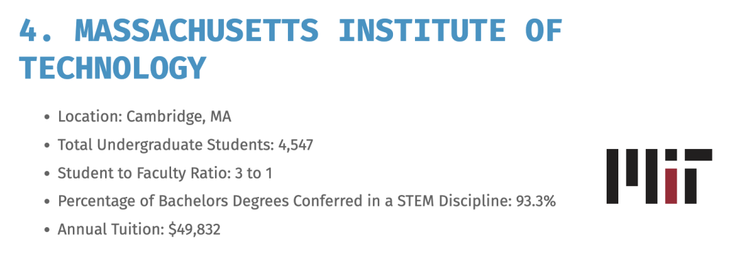 朗途留学 | 全美顶级STEM专业大学排名出炉！第一名挤掉MIT但进不去...