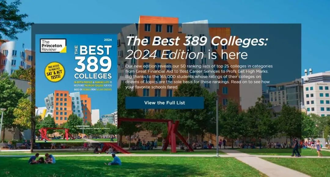 2024《普林斯顿评论·最佳大学排名》发布！教授得分、食堂、宿舍、幸福感等各种榜单...