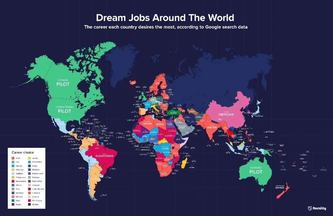 Google搜索最多的职位！万万没想到，法国人和中国人梦想的职业是...