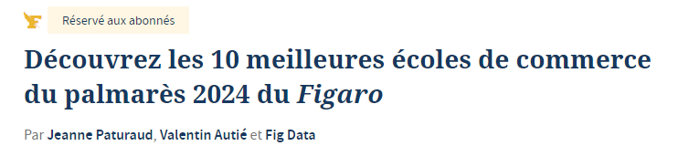 重磅！24年《Le Figaro》法国高商排名出炉！法国本土媒体评选的最佳商学院是...