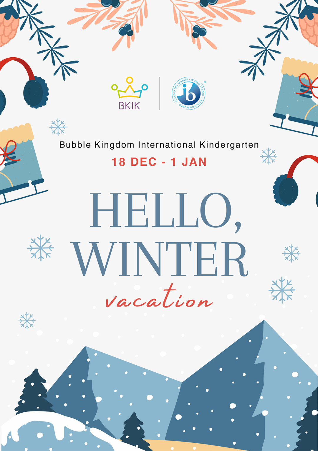 BKIK Winter Break Notice | 2023年冬季假期放假通知