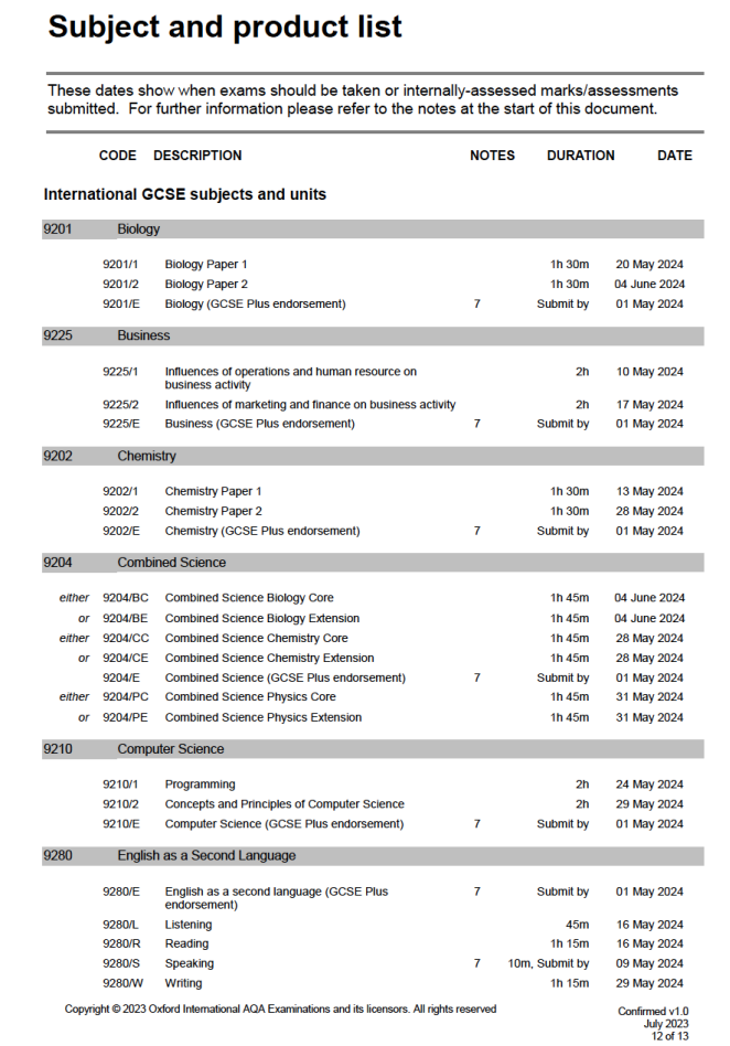 ​NEEC小播报 | 2024 IGCSE夏季考试时间表公布！