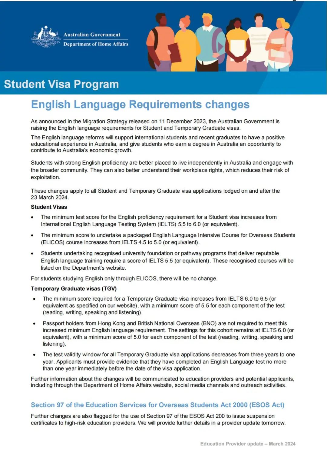 升学快讯丨澳移民局提升学生签证所需英文成绩& 雅思开放单科重考