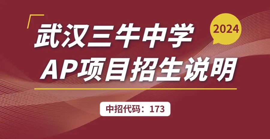 2024中招 | 武汉三牛中学AP项目招生说明