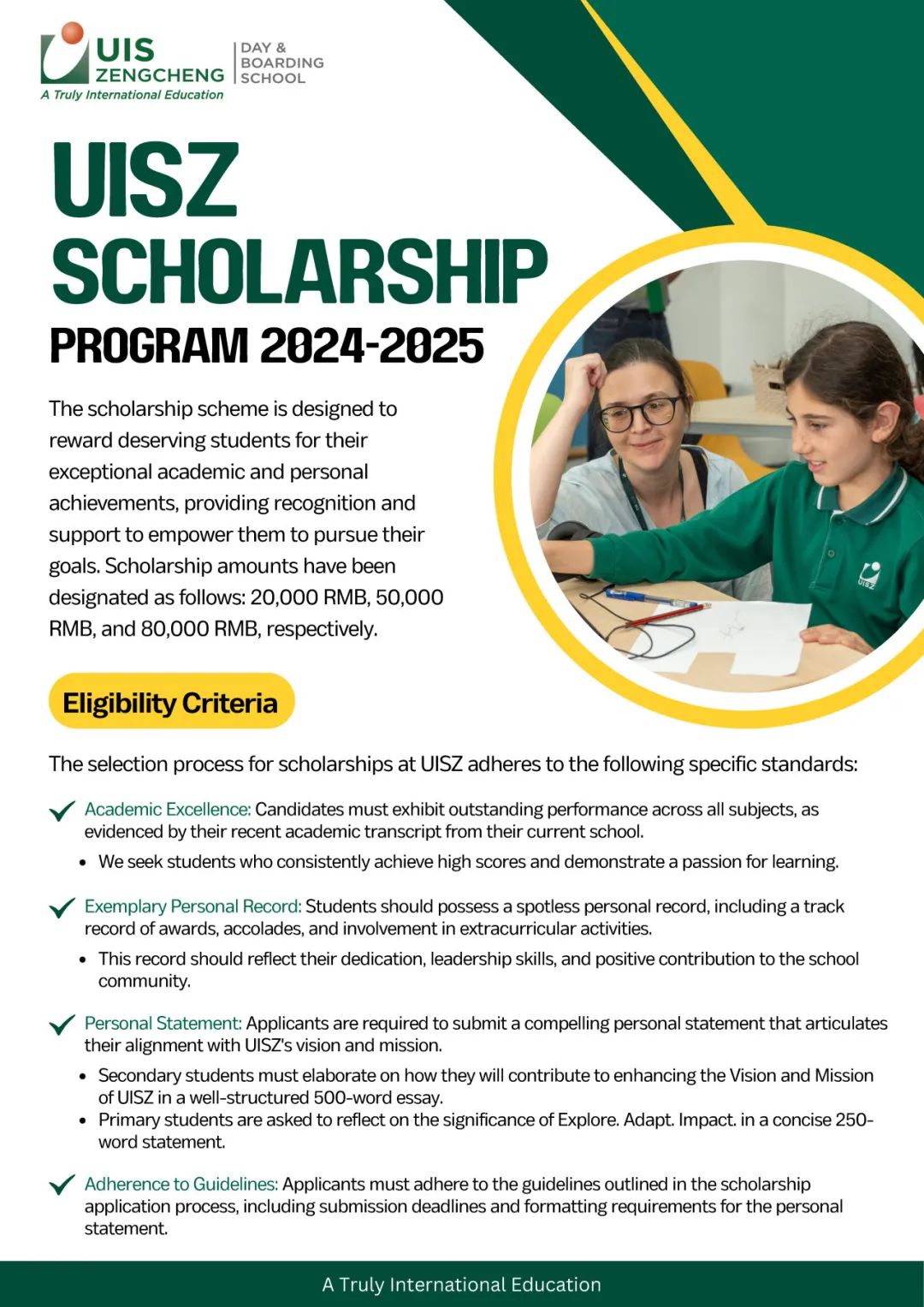 UISZ Scholarship | 誉德莱2024-25 奖学金正式开放申请！